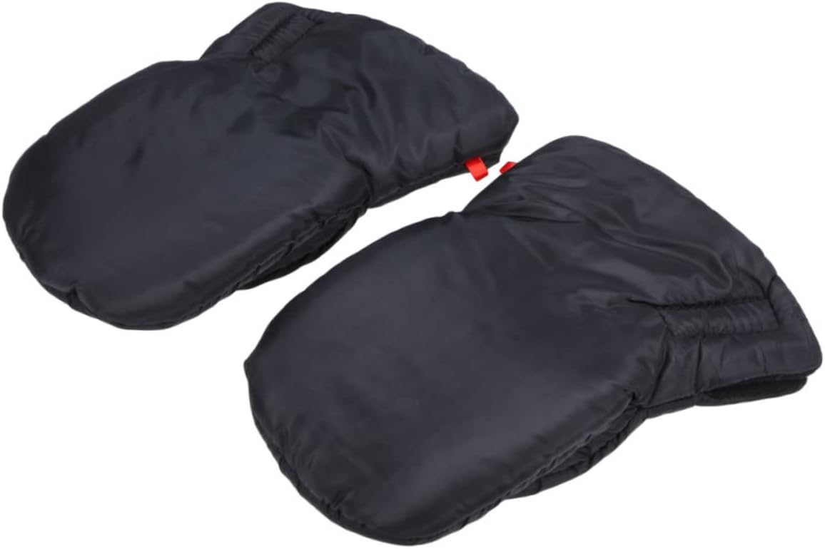 Wakauto One Pair Windproof Stroller Gloves for Winter Thick Freeze Warm Gloves for Parents and Caregivers Black Handmuff for Outdoor Use