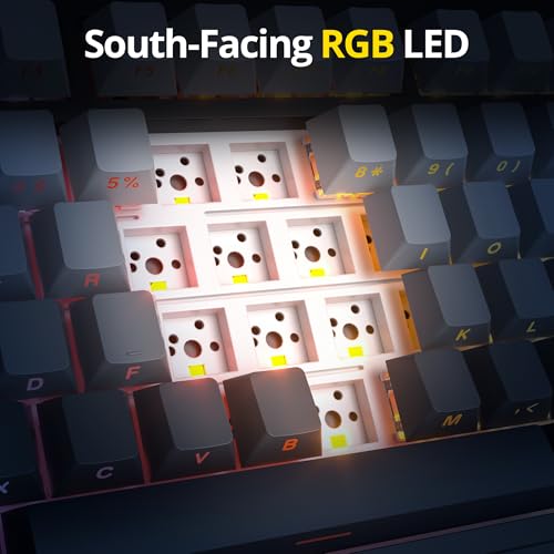 Image of surmen M75 Wireless Mechanical Keyboard 75% Gasket Mounted Gaming Keyboard Pre-lubed Stabilizer with Knob RGB Backlight Hot-Swappable for Mac /Win(MoonNight)
