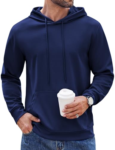 Sweat à capuche homme manches longues cordon de serrage et poche kanga COOFANDY