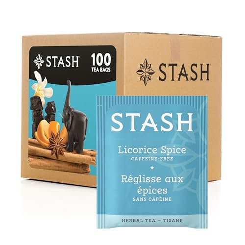 STASH Licorice Spice Herbal Tea, 100 Bags Bulk Pack, Caffeine Free