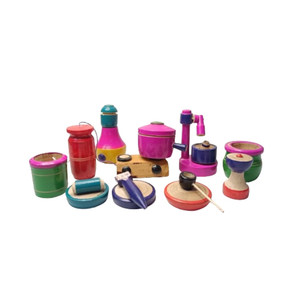 Muthus 16 Pieces Wooden Kitchen Set for Boys and Girls Miniature, Kitchen Set for Kids, Real Cooking Kit for Play, Miniature Cooking Set, Chekka Bommalu, Choppu Saman Set (Modern) (B0D2QDL974) Amazon Price History, Amazon Price Tracker