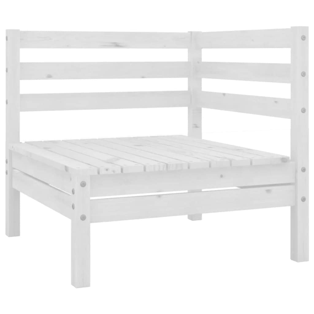 Set Divani da Giardino 7 pz Bianco in Legno Massello di Pino per Relax Esterno e Lounge con Tavolo e Sedie per Terrazza Patio e Veranda resistente e modulare