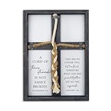 A Cord of Three Strands Wedding Sign 15'X10' Three Strands Braid Wall Decor Anniversary Religious Gifts for Couple Cross to Braid or Tie God's Knot, Symbolic of Unity (Black)