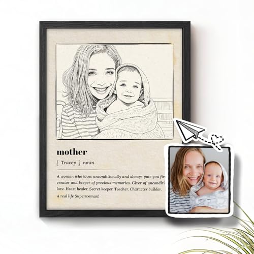 Personalized Line Drawing Framed Canvas Wall Art