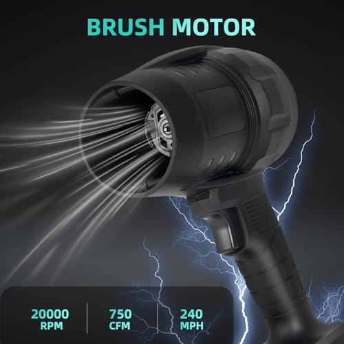 Image of Purcoco Cordless Leaf Blower Handheld Jet Dry Mini Blower Turbo Fan Electric air Duster for car mini Turbo Jet Fan Cleaning Garden by 2 Batteries
