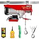 NEWTRY Elektrische Seilwinde 300kg/600kg, Seilhebezug 12m/6m Hubhöhe, 100m drahtlose Steuerung, 2m Drahtsteuerung, für Haus Garage Lager 1200W