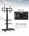 FITUEYES Swivel Rolling TV Stand, Height Adjustable Mobile TV Cart for 32-65 70 Inch TVs, Corner Floor TV Stand for Bedroom, Living Room, Home Office, Kitchen, Black