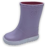 Boatilus Nautic Kids Rain Boots Galoshes Garden Boots - 100% Waterproof Scented Rubber Non-Slip, Purple White Oyster, 10.5 UK Child