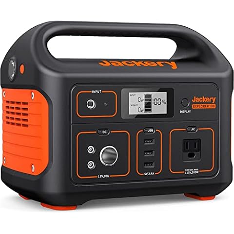 Jackery Portable Power Station Explorer 500, 518Wh Outdoor Solar Generator Mobile Lithium Battery Pack with 110V/500W AC Outlet for Home Use, Emergency Backup,Road Trip Camping (Solar Panel Optional) Cover