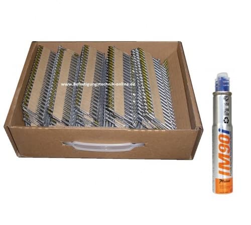 Lot de 1000 clous d'ancrage en papier 4,0 x 50 mm 34° pour cloueuse Paslode PPN 50i PPN 50Ci + Ci Gas