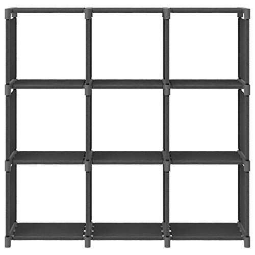 KTHLBRH Estantería de cubos con 9 compartimentos, gris, 103 x 30 x 107,5 cm, de tela, estanterías decorativas, para oficina, salón, salón, dormitorio, etc