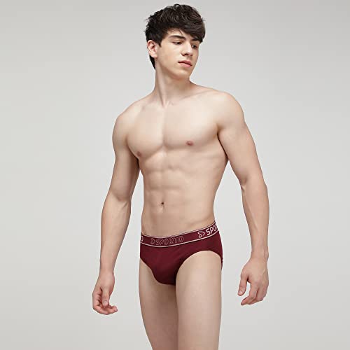 Image of sporto Men's Solid Cotton Brief with Soft Elastic Waistband (Pack of 3) Black