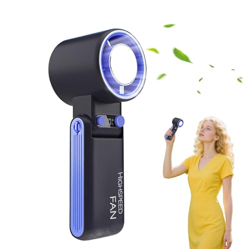 Ventilador refrescante con hielo | Ventilador fresco manual 100 velocidades | 4000 mAh recargable dispositivo plegable para casa, gimnasio, viaje, obras, camping, exterior interior, lugar de Lav