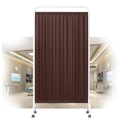ZNGEPHAP Biombo Divisor de habitación, biombo médico móvil, biombo Plegable para Adultos, 1,8 m de Alto, Cerca Temporal para clínicas, Pacientes y Salas de Examen, Ahorra Espacio (marrón, 1 Panel)