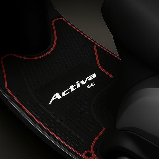 Image of DEEPON Scooter Floor Mat | Activa 5G Red Blue Custom Fit | Anti Slip Waterproof Rubber Mat for Footboard Protection All Weather Compatible with 3G 4G 5G