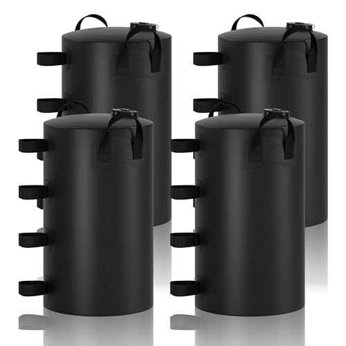 Canopy Water Weights Bag, 220 lb Canopy 4 Leg Weights Bag, Portable 25L Water Bag Windproof Fixed Water Tent Weights, for Outdoor Pop Up Tent, Canopies, Gazebo, Shelter, 4 Pack (25L Black)