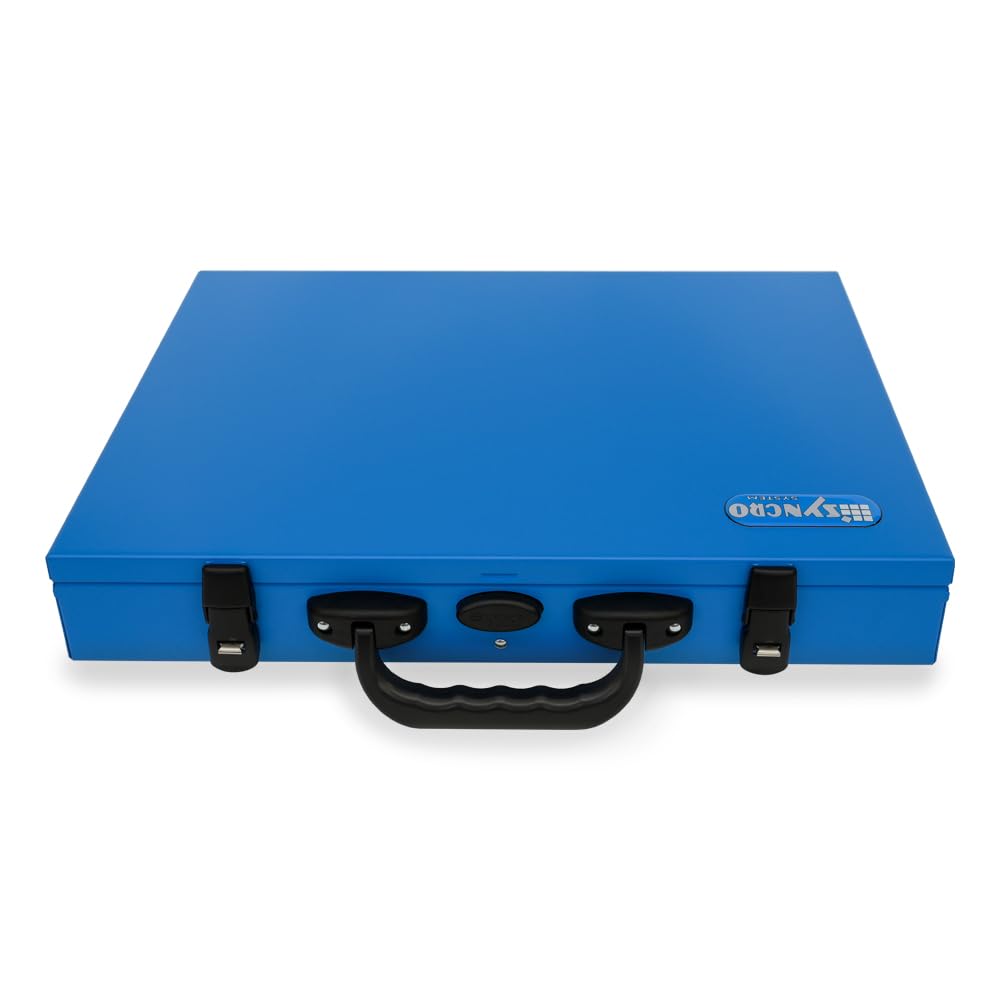 Syncro System Valigetta portaminuterie in metallo furgone officina mobile – vuota vaschette componibili gancio sicurezza 44x34x7 cm