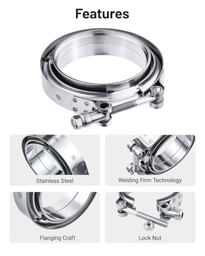 Image of EVIL ENERGY 4.0 Inch V Band Clamp with Flange Male Female Stainless Steel 2PCS