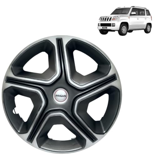 Image of Prigan TUV 300 Grey Silver Wheel Cover 15 inch for TUV300 (Set of 4 Pcs) (Press Fitting) Model Name- Nexon Grey Silver 15