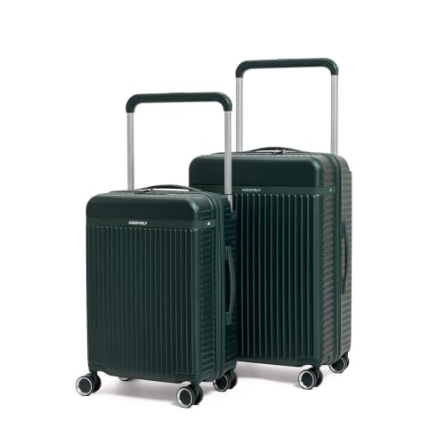 Image of Assembly Rover Trolley Bag Set of 2 20, 24 Inch (55 & 65cm) Hard Shell Polycarbonate Luggage Set Wide Trolley Design with TSA Lock 8 Spinner Wheels Green