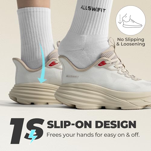 Image of ALLSWIFIT Women's Slip On Walking Shoes Sneakers | Hands-Free, Cushion, Running, Tennis, Non-Slip, Comfortable, Gym, Workout, Athletic, Breathable, Fashion, ActiveFlow