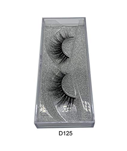 Alluring 3D Mink Lashes Reusable Strip, 100% Siberian Mink Fur False Eyelashes, Hand-Made Natural Style Cruelty Free D125 #TOP1