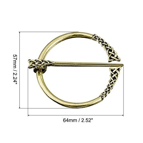 Image of uxcell Vintage Brooch Cloak Pin, Penannular Brooch Cloak Clasp Scarf Pin Shawl Pin Cardigan Brooch Buckle for Women Men Costume Accessory