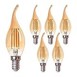 kronleuchter alter bestimmen C35 LED-Lampe: Spannung: 220V to 240 V, Leistung: 4 W, Supre Warm 2200K, Amber Tint Glass, Sockel: E14