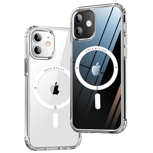 Image of ONES Magnetic for iPhone 12 Mini Slim Case, [Compatible with MagSafe] [Military-Grade Drop Protection][Anti-Yellowing], Shockproof Protective Cover, Scratch-Resistant Back, Transparent