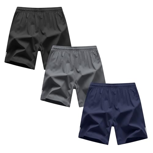 Boys Shorts Quick Dry Athletic Running Shorts with Zipper Pockets2