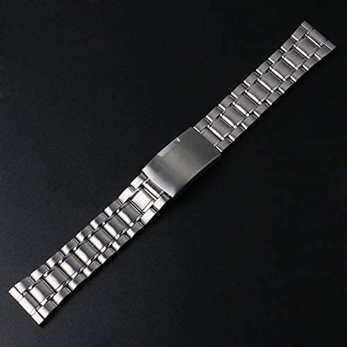 Bracelet de montre 20mm et 22mm en acier inoxydable avec boucle argent et extremite droite