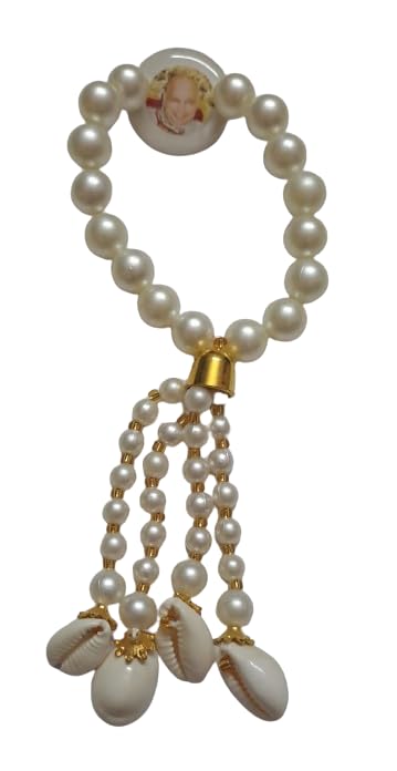 SHURANA GURUJI Jai Guruji Swaroop Round Beads Pearl Handmade Raising Bracelets Jai Chhatarpur Guruji Blessing Shukrana Satsang Positive Vibes Wrist Band Bulk Return Gifts (Design-19) (B0D6GKVC4Z) Amazon Price History, Amazon Price Tracker