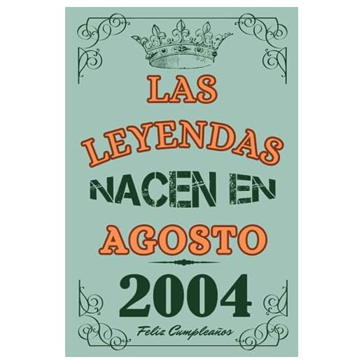 Las Leyendas Nacen En Agosto 2004: Idea de regalo de cumpleaños 19 años original y personalizado para niños y niñas / (Cuaderno) "