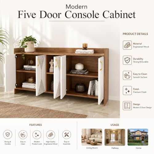 Image of Spyder Craft Skitty Standard Engineered Wood Multipurpose Modular Chest of Drawers, Wooden Drawer Storage Organizer Cabinet for Living Room Bedroom Home Furniture (White)
