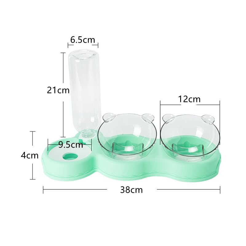 Comedero Elevado Perro con Tazones Cuenco for gatos, alimentador automático 3 en 1, cuenco de comida for perros y gatos con fuente de agua, cuenco doble for beber, soporte elevado, cuencos for gatos (