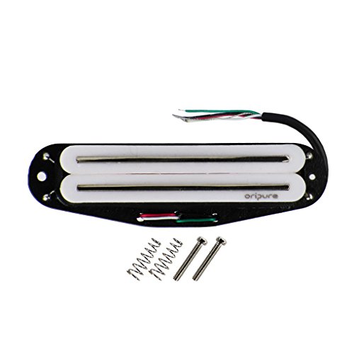 oripure 10,6 K guitarra Pickup placa de cable de bobina Dual Rail Humbucker con Conductor de 4 para Guitarra Eléctrica Estilo St/Ibz parte, color blanco