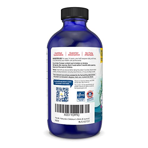 Nordic Naturals Children’s Dha, Orange - 8 Oz For Kids - 530 Mg Omega-3 With Epa & Dha - Brain Development & Function - Non-Gmo - 96 Servings #TOP2