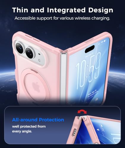 Image of FNTCASE for Phone Ultra /Phone fold Case with 360 Spin Magnetic Stand Pink