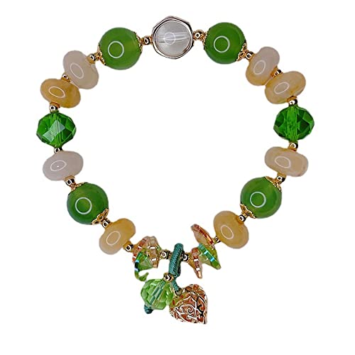 Bracelet pour femmes en agate perle cristal et pendentif cœur mode actuelle