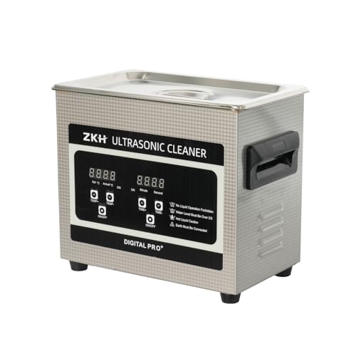 ZKH Professional Jewelry Cleaning Machine 3.2L, High Frequency Sonic Cleaner with Digital Timer&Heater, Ultrasonic Machine for Jewelry, Eyeglasses, Watch Straps, Ring, Dentures, Industrial Parts