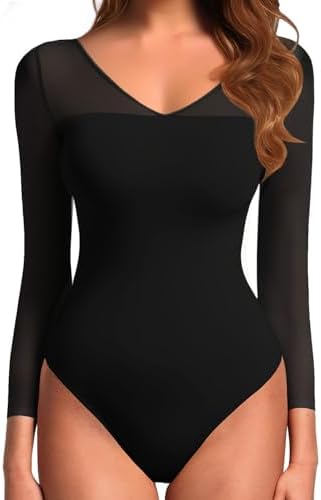 Body Donna In Rete A Maniche Lunghe - Intimo Seducente Trasparente Con Colletto Alto | Lingerie Sexy Per Uscire - Foto 10