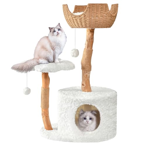Easyego Modern Cat Tree, Aesthetic Wood Cat Tree Tower for Large ...