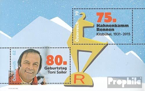 Prophila Collection Austria block84 (complete.issue.) unmounted mint/never hinged ** MNH 2015 Ski - Toni Sailer, Hahnenkamm (Stamps for collectors) Winter sports (skiing/ice hockey/bobsleigh ...)