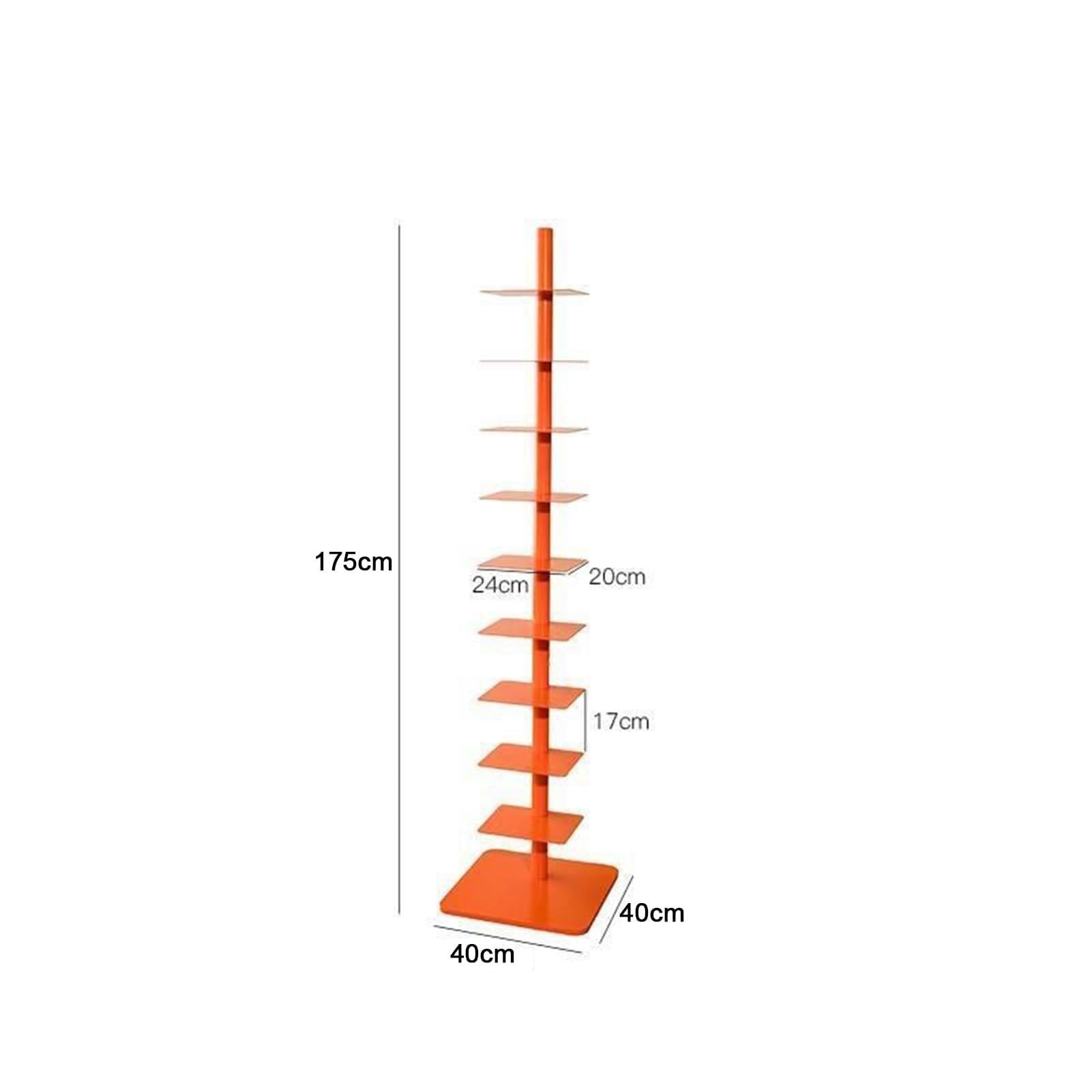 Estantería delgada de metal de 9 niveles, torre giratoria estrecha de 3 lados, estantería de escalera alta para espacios pequeños, elegante solución de almacenamiento negra para el hogar y la oficina