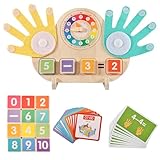 Tulov Montessori Spielzeug Lernspiel ab 4 5 6 Jahre,Kinder Mathe Lernspielzeug aus Holz,Fingerzählmathe,Lernspiele,Geschenk für Vorschule Jungen Mädchen zum Geburtstag Weihnachten Neujahr