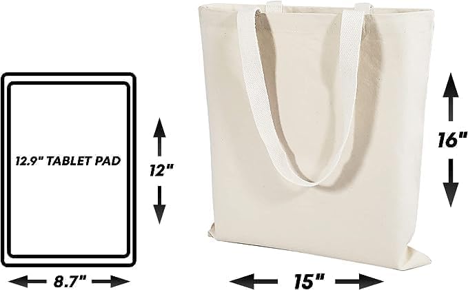 Miniatura 3 de Bolsas de lona de algodón resistentes al por mayor de 15 x 16 pulgadas - Reutilizables para el trabajo, viajes, comestibles - Hombres y mujeres