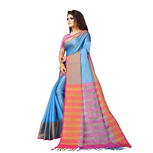 Image of OM SAI LATEST CREATION Soft Cotton & Silk Saree For Women Banarasi Saree Under 399 2021 Beautiful For Women saree