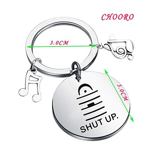 CHOORO Music Teacher Gift Choir Director Gift Orchestra Conductor Gift Shut Up Keychain Music Note Charm Jewelry2