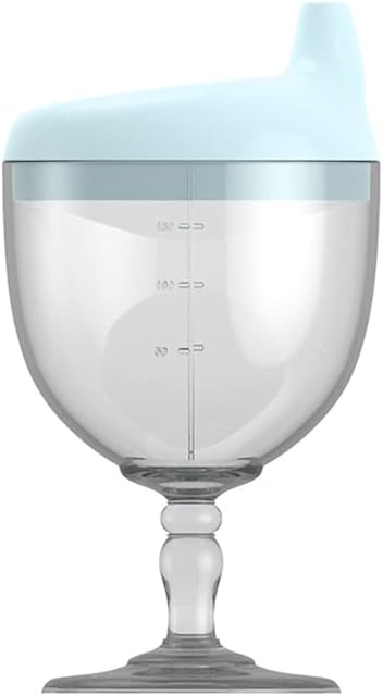 Prince Coupe de vin pour bébé garçon 1+ Vieille année, 5 Ounce, Bleu -Proof, Fancy Goblet Style, Easy-Grip, Shatterproof, BPA-free, Lave-vaisselle-safe, Pour les fêtes d'anniversaire de tout-petit