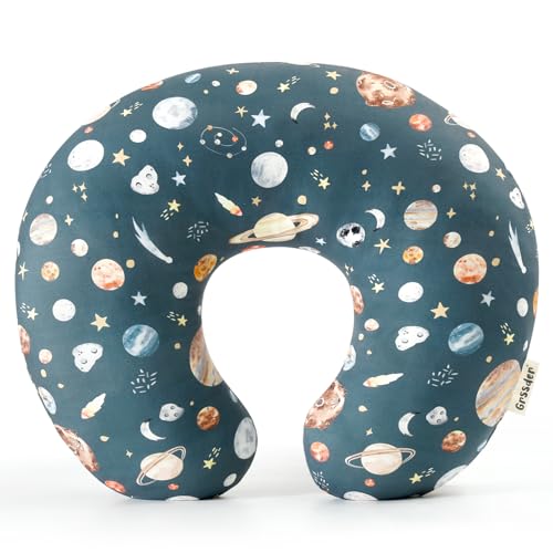 Image of GRSSDER Reversible Nursing Pillow Cover, Ultra Soft Stretchy Minky Removable Nursing Covers Fitted for Breastfeeding Pillows Snug and Safe, Comfortable Slipcover for Boys, Stylish Original Print